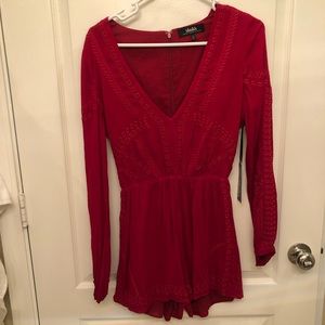 Red long sleeve Romper
